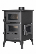 Camping Wood Stove, 3-Sided Glass - With Fan & Oven