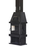 Pyramid Wood Chimney- 3-Sided Glass with Oven & Flue Casing
