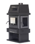 Half-Pyramid Wood Chimney - 3-Sided Glass with Oven
