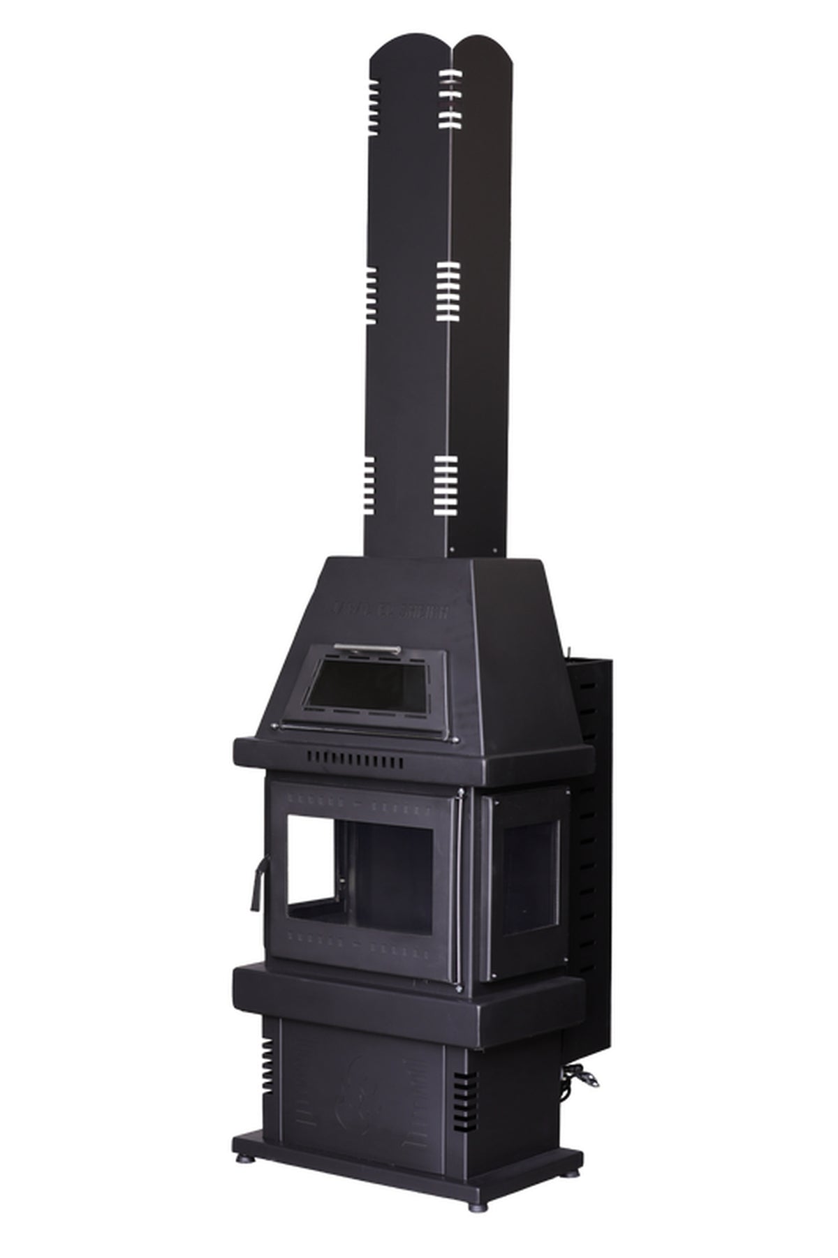 Pyramid Diesel Chimney - 3-Sided Glass with Oven & Flue Casing